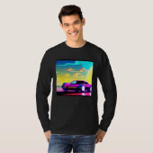 Synthwave car outrun retrowave futuresynth sci fi t-shirt (Voorkant volledig)