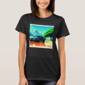Synthwave car outrun retrowave futuresynth sci fi t-shirt (Voorkant)