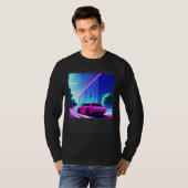 Synthwave car outrun retrowave futuresynth sci fi t-shirt (Voorkant volledig)