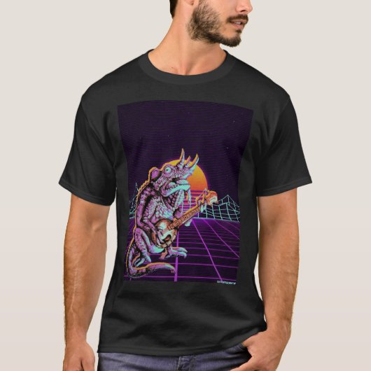 Synthwave Chameleon T-shirt (Voorkant)