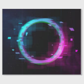 Synthwave dampgolf Golfgolf Glitch Cirkel met b Cadeaupapier (Vlak)