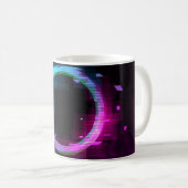 Synthwave dampgolf Golfgolf Glitch Cirkel met b Koffiemok (Voorkant rechts)