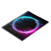 Synthwave dampgolf Golfgolf Glitch Cirkel met b Notitieboek (Linkerzijde)