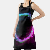 Synthwave dampgolf Golfgolf Glitch Cirkel met b Schort (Insitu)