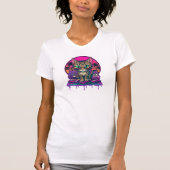 Synthwave DJ Kat T-shirt (Voorkant)