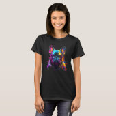 Synthwave esthetische vaporwave pug met bril Ret T-shirt (Voorkant volledig)