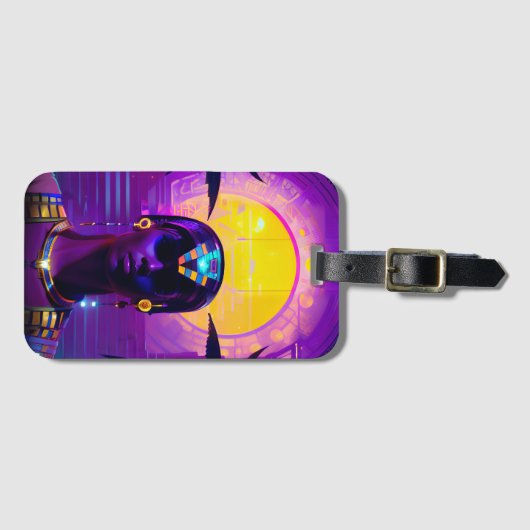 Synthwave Farao Bagagelabel (Voorkant (horizontaal))