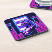 Synthwave Farao Bier Onderzetter (Linkerzijde)