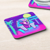 Synthwave Farao Bier Onderzetter (Linkerzijde)