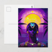 Synthwave Farao Briefkaart (Voorkant / Achterkant)