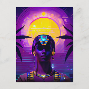 Synthwave Farao Briefkaart