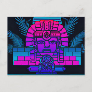 Synthwave Farao Briefkaart
