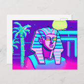 Synthwave Farao Briefkaart (Voorkant / Achterkant)