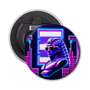Synthwave Farao Button Flesopener