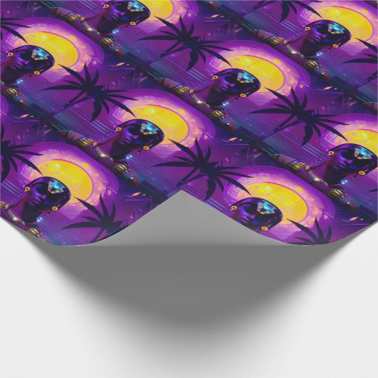 Synthwave Farao Cadeaupapier (Hoek)