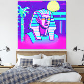 Synthwave Farao Canvas Afdruk (Insitu (Slaapkamer))