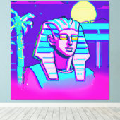 Synthwave Farao Canvas Afdruk (Insitu (Houten vloer))