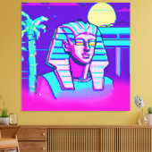 Synthwave Farao Canvas Afdruk (Insitu (Woonkamer))