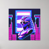 Synthwave Farao Canvas Afdruk (Voorkant)