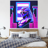 Synthwave Farao Canvas Afdruk (Insitu (Slaapkamer))