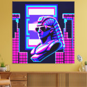 Synthwave Farao Canvas Afdruk (Insitu (Woonkamer))