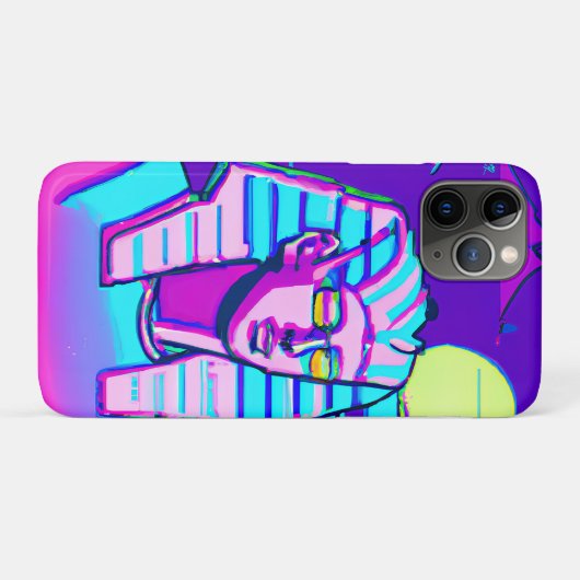 Synthwave Farao Case-Mate iPhone Case (Achterkant (horizontaal))