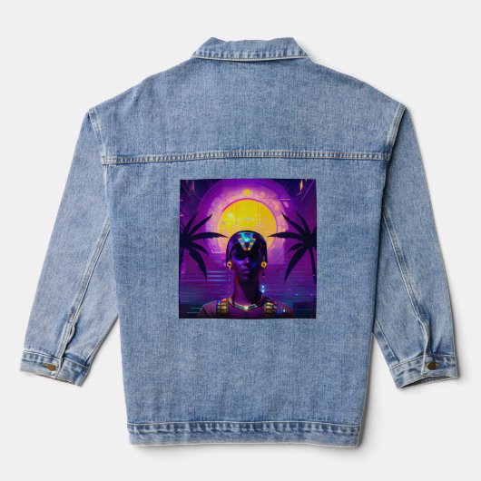 Synthwave Farao Denim Jacket (Achterkant)