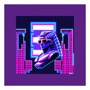 Synthwave Farao Foto Afdruk