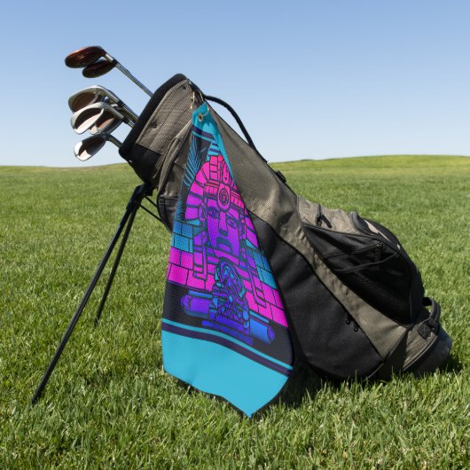 Synthwave Farao Golfhanddoek (Groen)