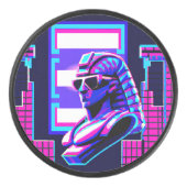 Synthwave Farao Hockey Puck (Voorkant)