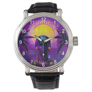 Synthwave Farao Horloge
