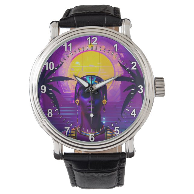 Synthwave Farao Horloge (Voorkant)
