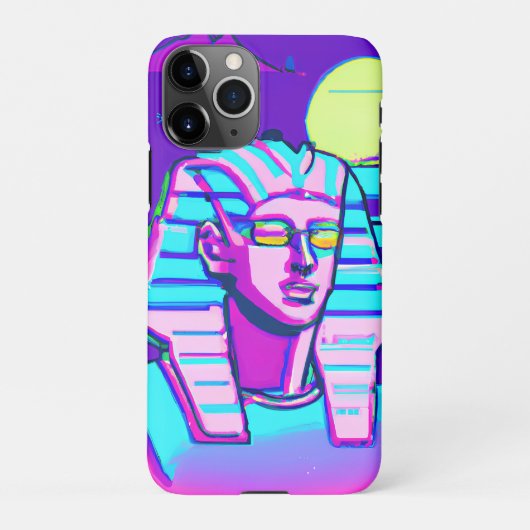 Synthwave Farao iPhone Hoesje (Achterkant)