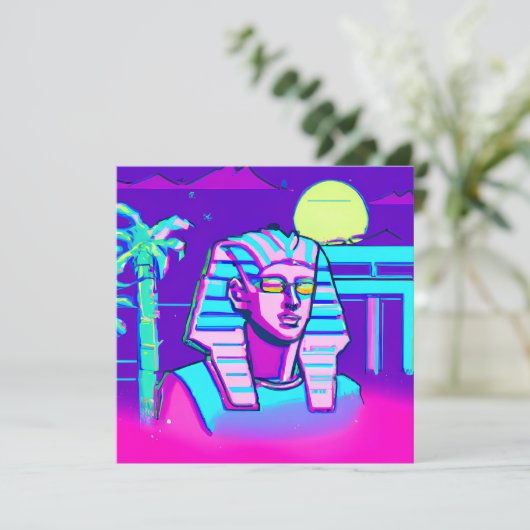 Synthwave Farao Kaart (Staand voorkant)