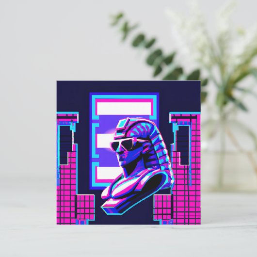 Synthwave Farao Kaart (Staand voorkant)