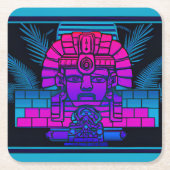 Synthwave Farao Kartonnen Onderzetters (Voorkant)