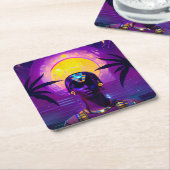 Synthwave Farao Kartonnen Onderzetters (Schuin)