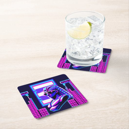 Synthwave Farao Kartonnen Onderzetters (Insitu)