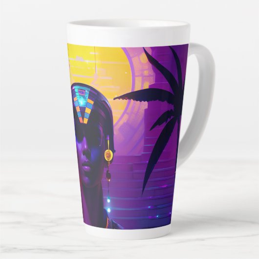 Synthwave Farao Latte Mok (Rechterhoek)