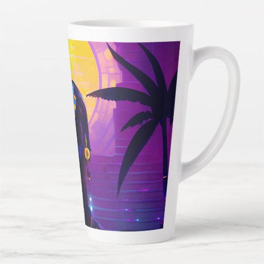 Synthwave Farao Latte Mok (Rechts)