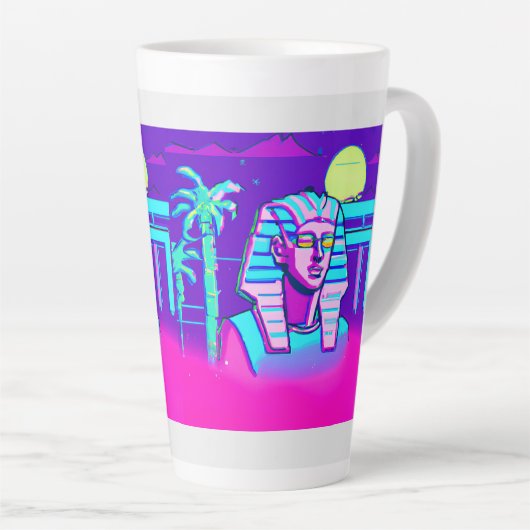 Synthwave Farao Latte Mok (Rechterhoek)