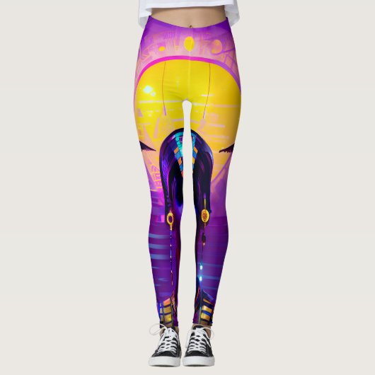 Synthwave Farao Leggings (Voorkant)