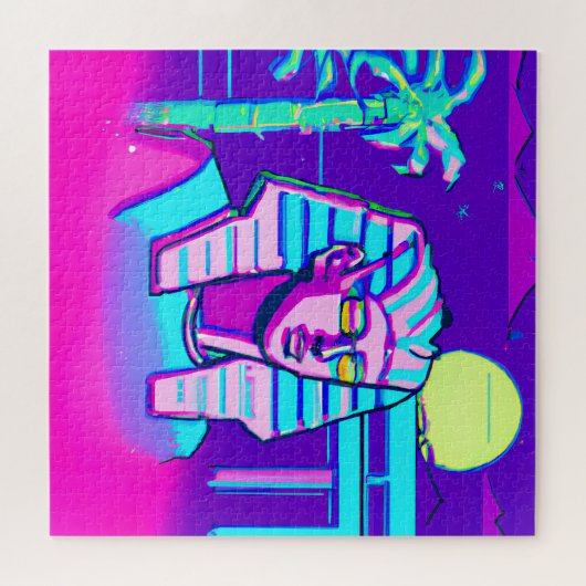 Synthwave Farao Legpuzzel (Horizontaal)