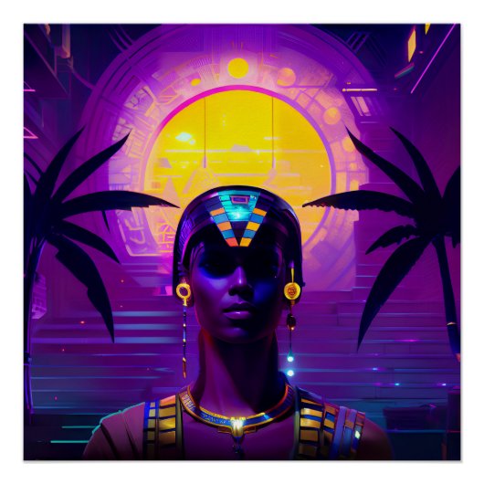 Synthwave Farao Perfect Poster (Voorkant)