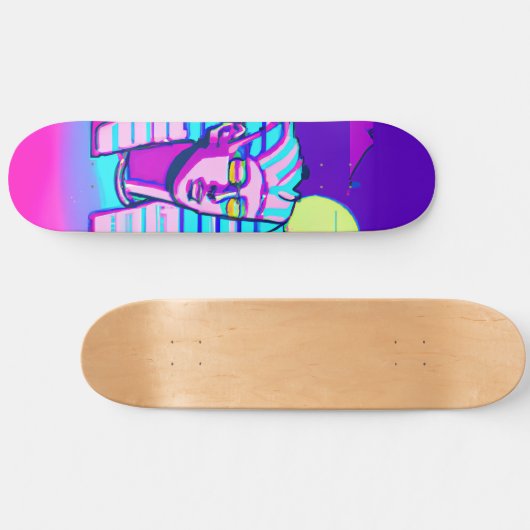 Synthwave Farao Persoonlijk Skateboard (Horizontaal)