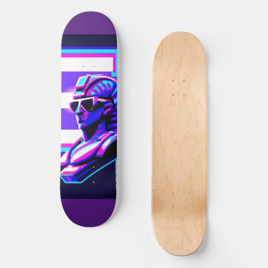 Synthwave Farao Persoonlijk Skateboard (Voorkant)