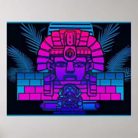 Synthwave Farao Poster (Voorkant)