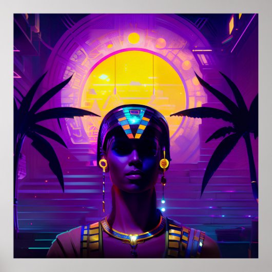 Synthwave Farao Poster (Voorkant)