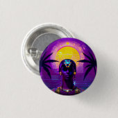 Synthwave Farao Ronde Button 3,2 Cm (Voorkant /achterkant)