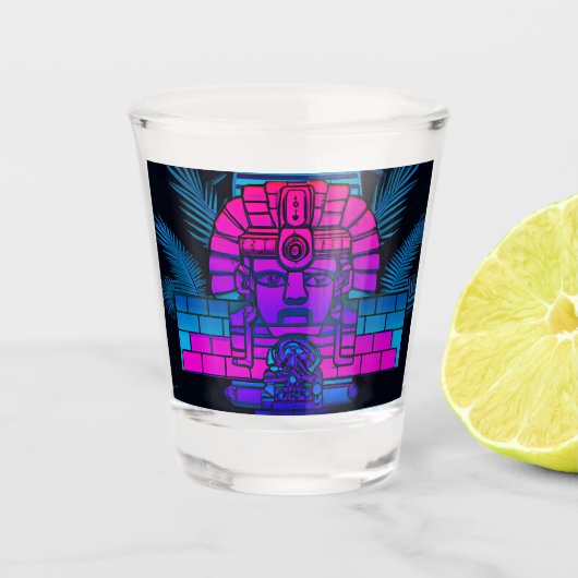 Synthwave Farao Shot Glas (Voorkant)